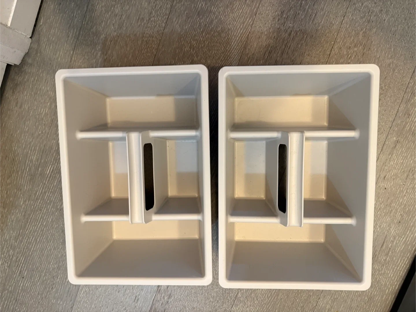 Two White Plastic Storage Caddies - ikea thumbnail