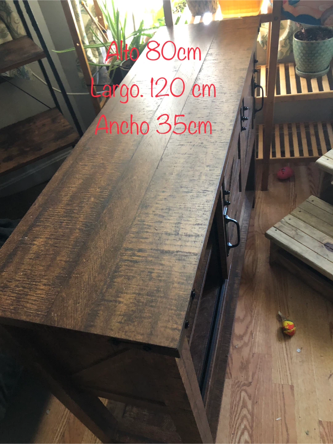 Rustic Brown Wood TV Stand - photo 5
