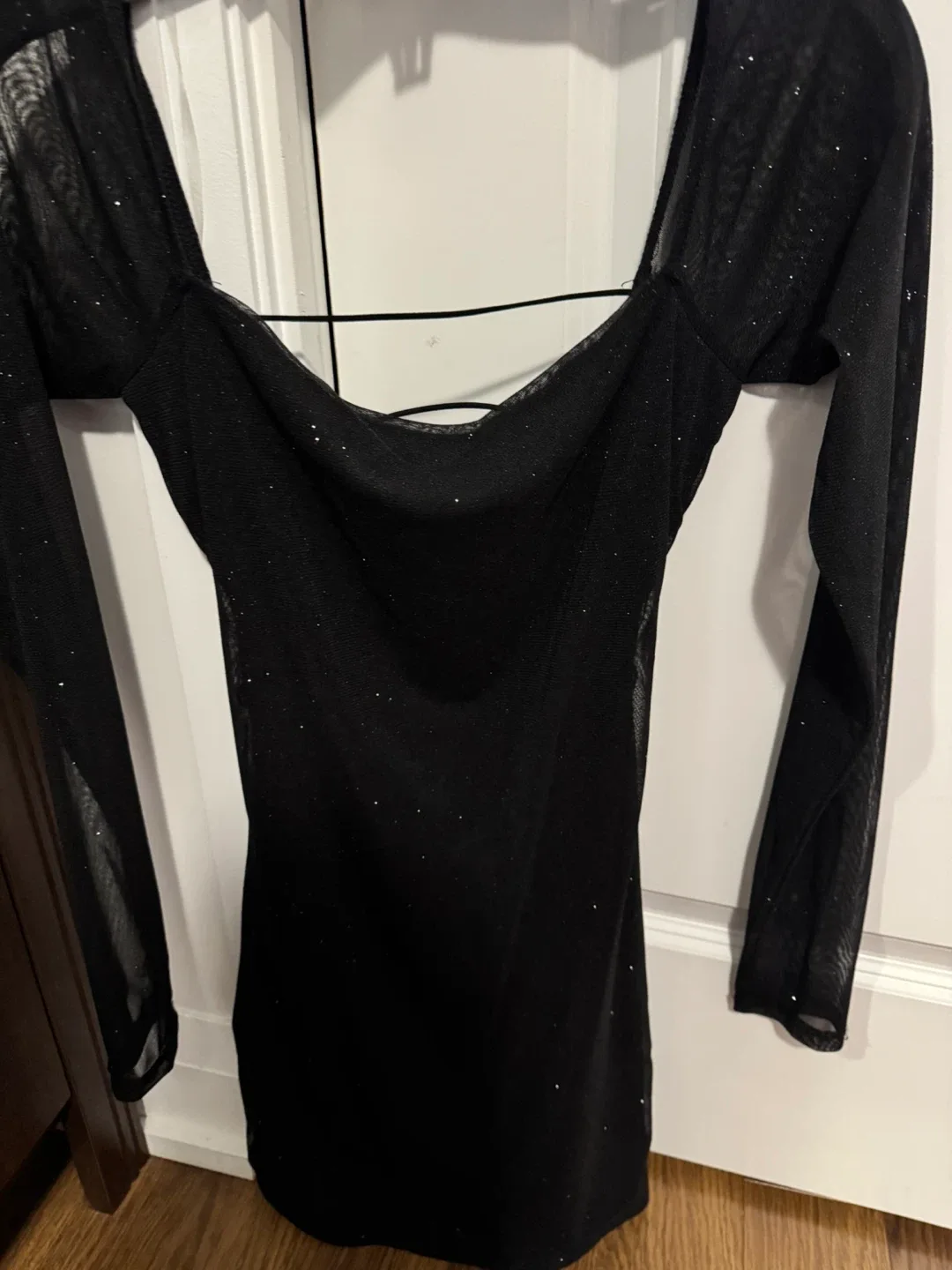 Angie Black Glitter Mini Dress - Size S image indicator(2)
