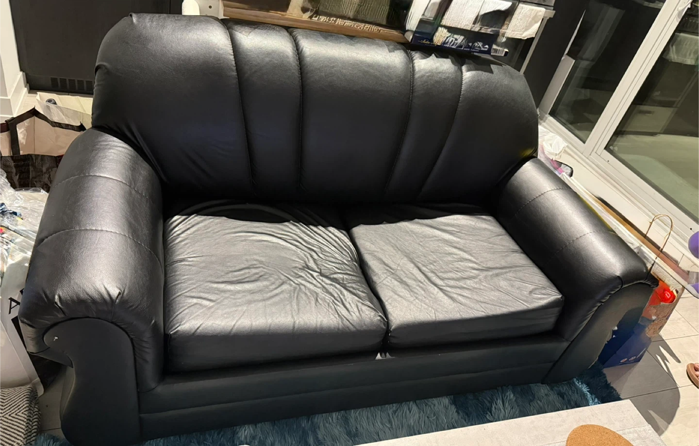 Black Loveseat Sofa- Sofabed - photo 2