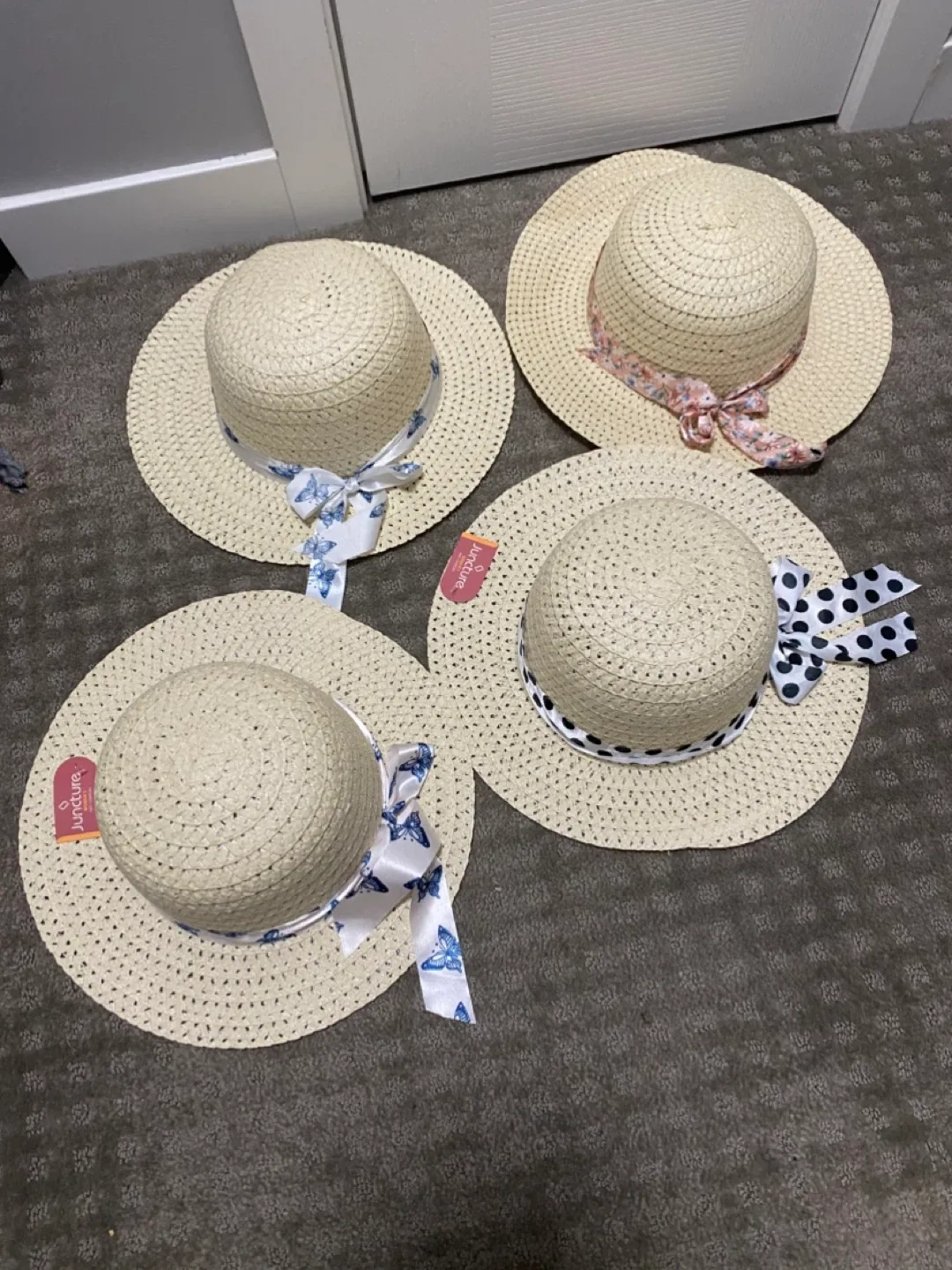 4 Juncture Straw Hats with Ribbon Detail thumbnail