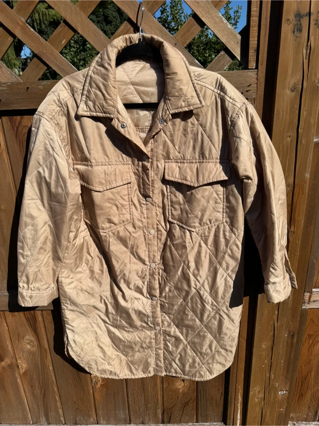 Beige Quilted Jacket - Size Small thumbnail