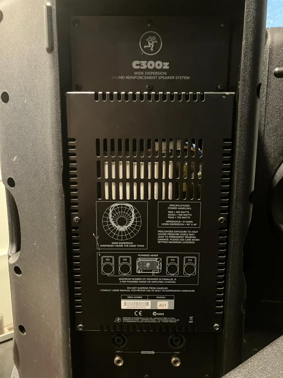 Mackie C300Z 12" 2-Way Passive SR Loudspeaker image indicator(3)