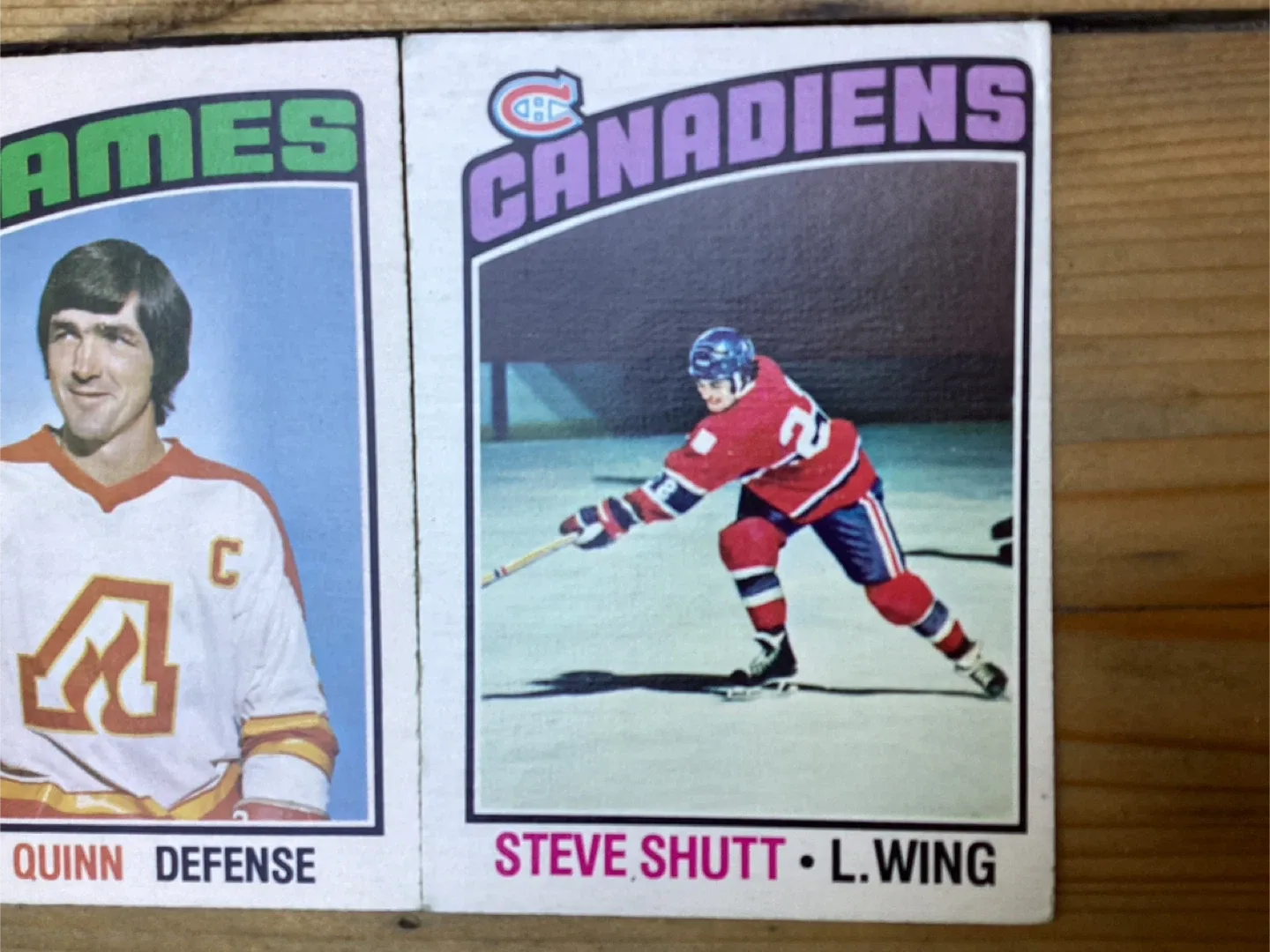 1976-77 OPC PAT QUINN #289 & STEVE SHUTT #59 Cards image indicator(3)