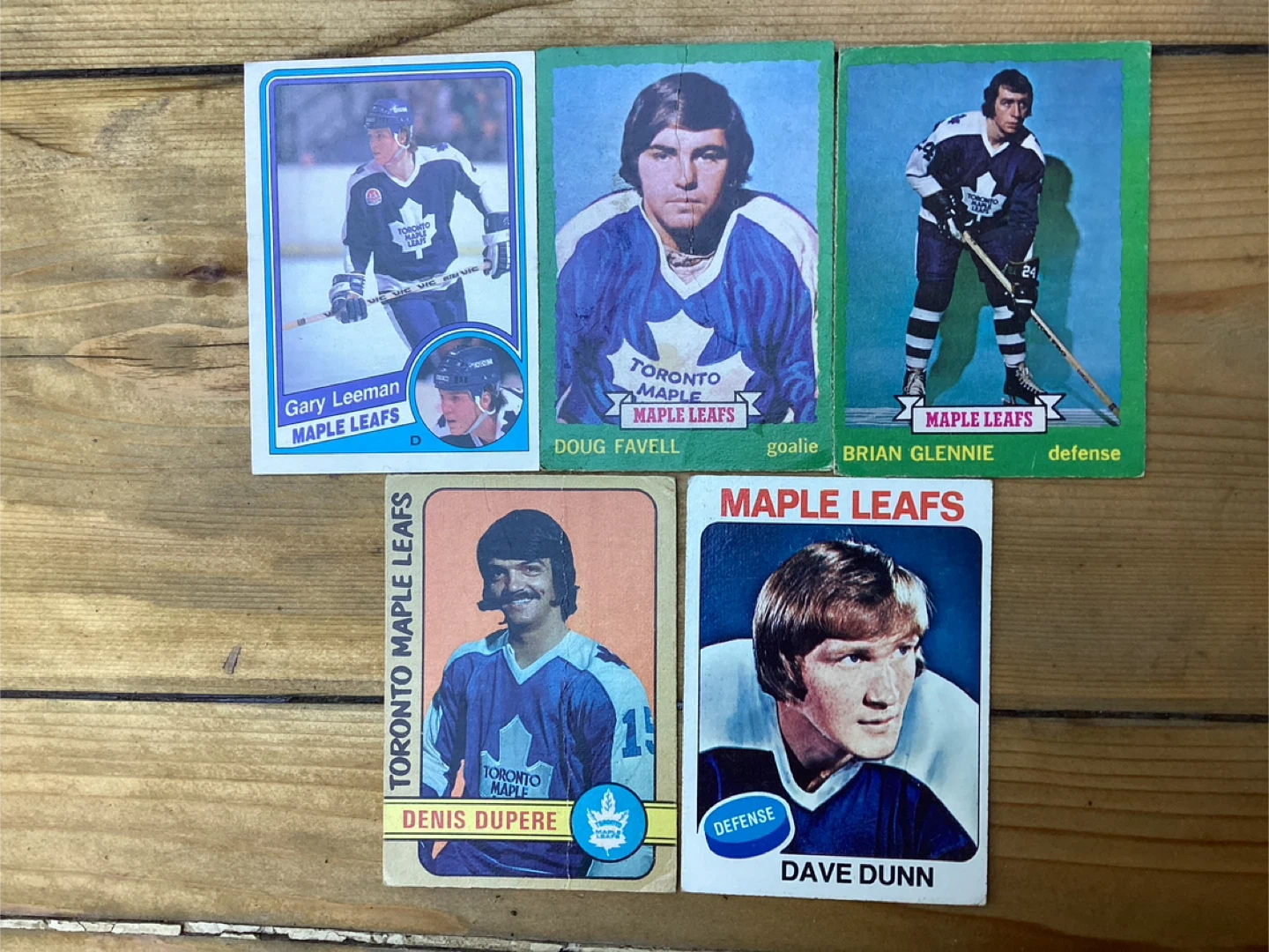 5 Former TORONTO MAPLE LEAFS Cards #’s 158,167,170,187 & 305