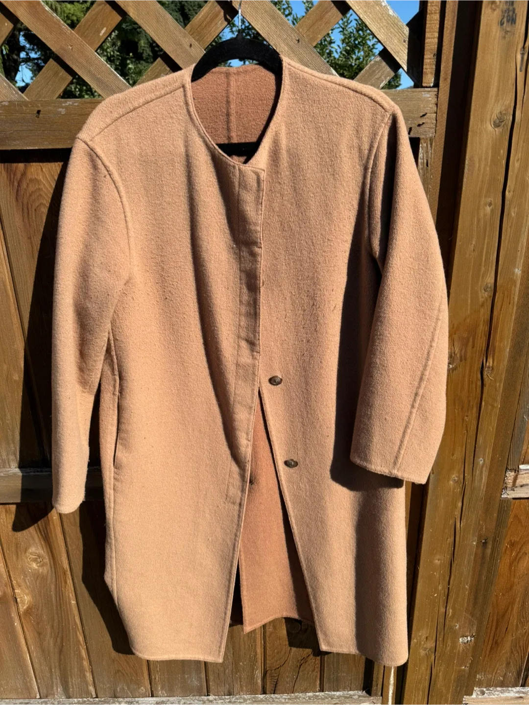 Tan Wool Blend Coat - Size 5 thumbnail