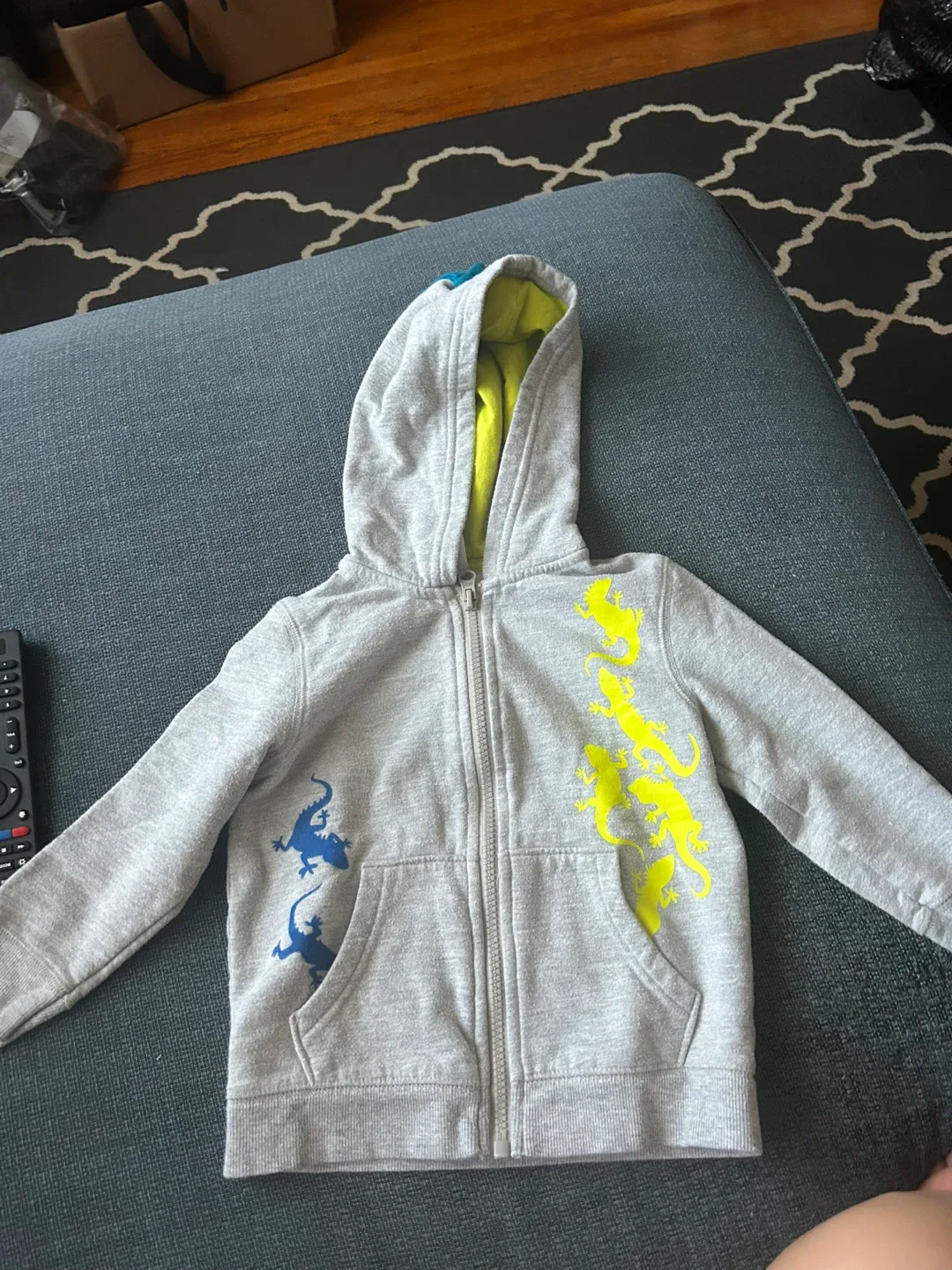 Grey Lizard Print Zip-Up Hoodie 🥕 #freecycle thumbnail