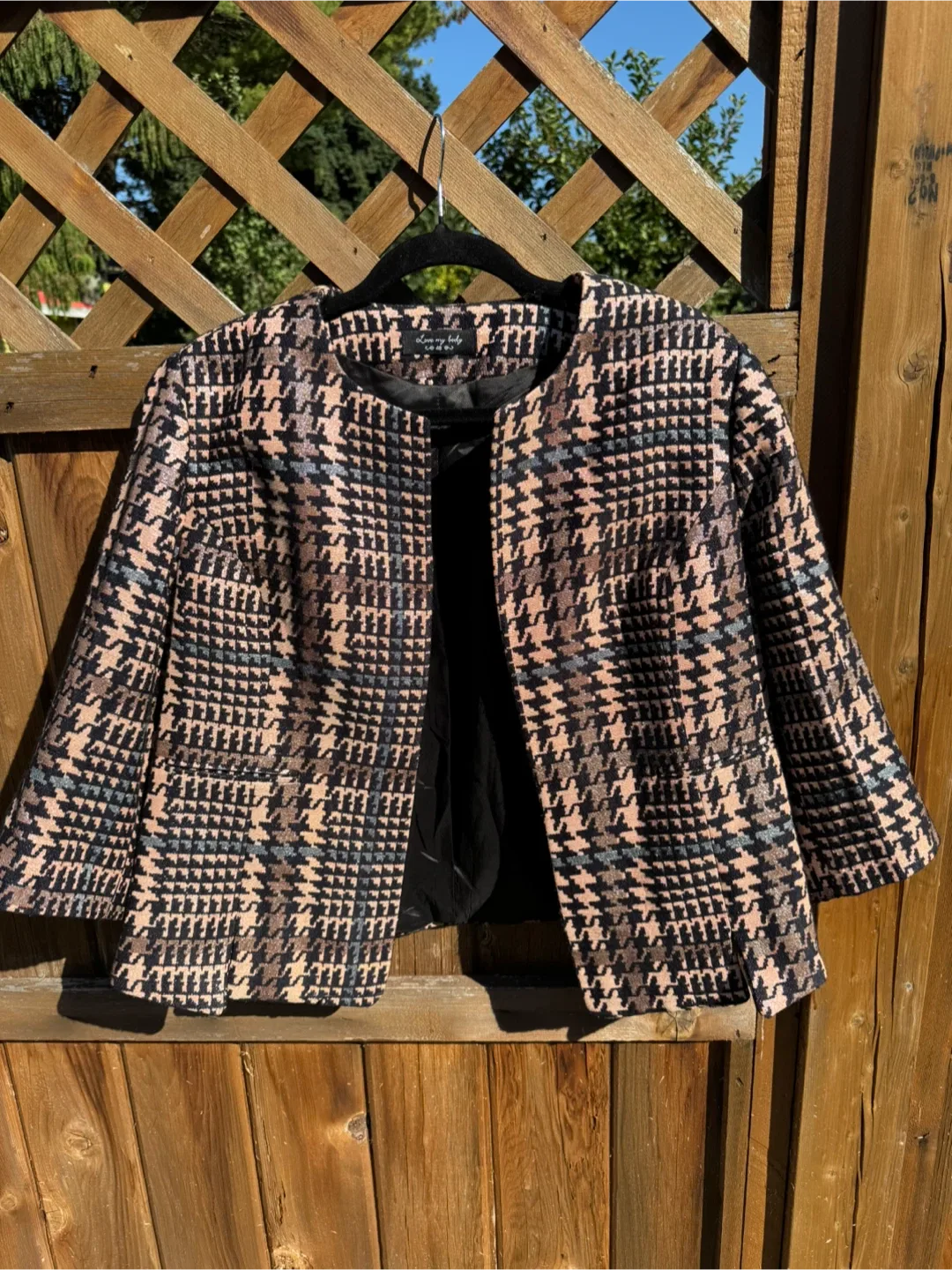 Love My Body Houndstooth Jacket Size 48 thumbnail