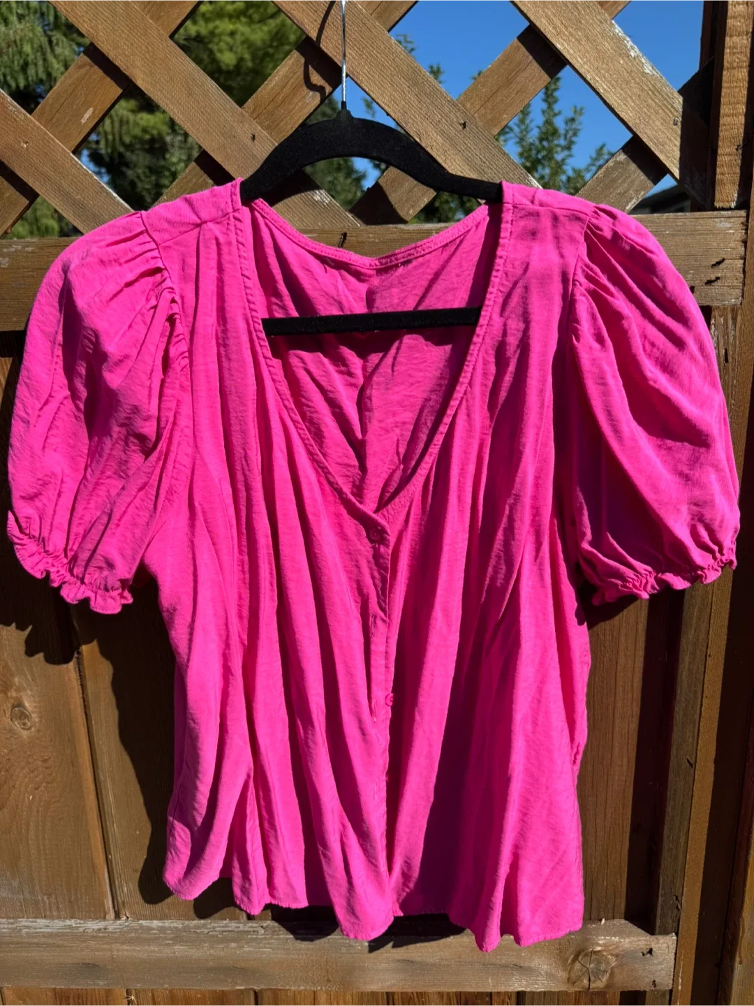 Pink Puff Sleeve Blouse thumbnail