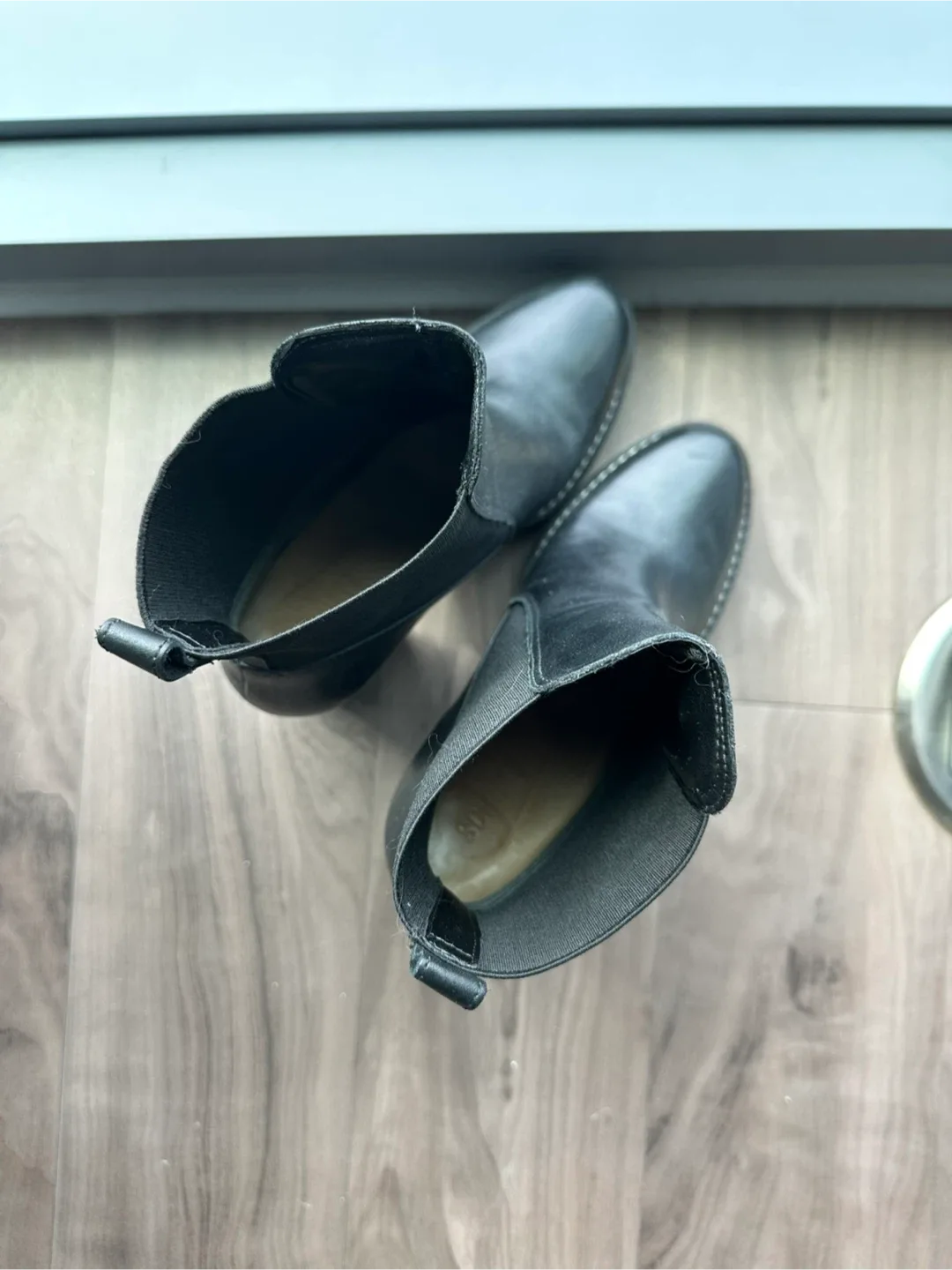 Schutz Black Heeled Chelsea Boots, Size 8.5 image indicator(2)