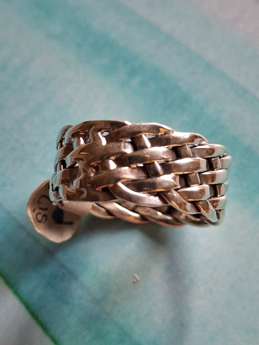 Men’s woven ring (silver, stamped 925) image indicator(4)