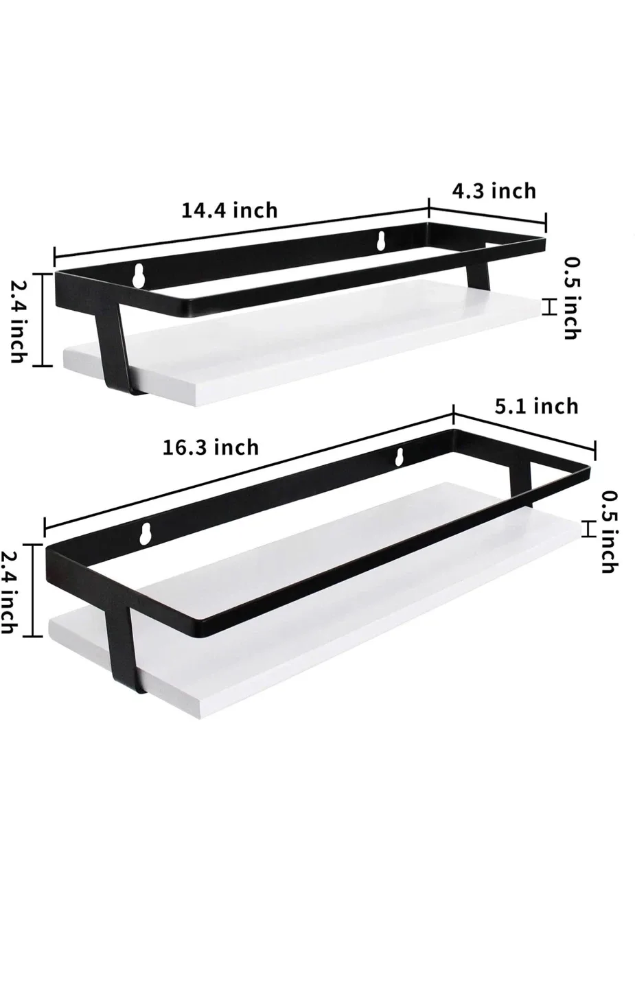 Floating Shelf Set, Black/White, New in Box! image indicator(2)