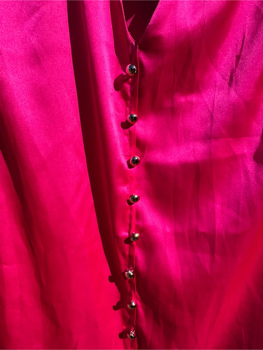 Pink Satin Blouse with Tie Neck image indicator(3)