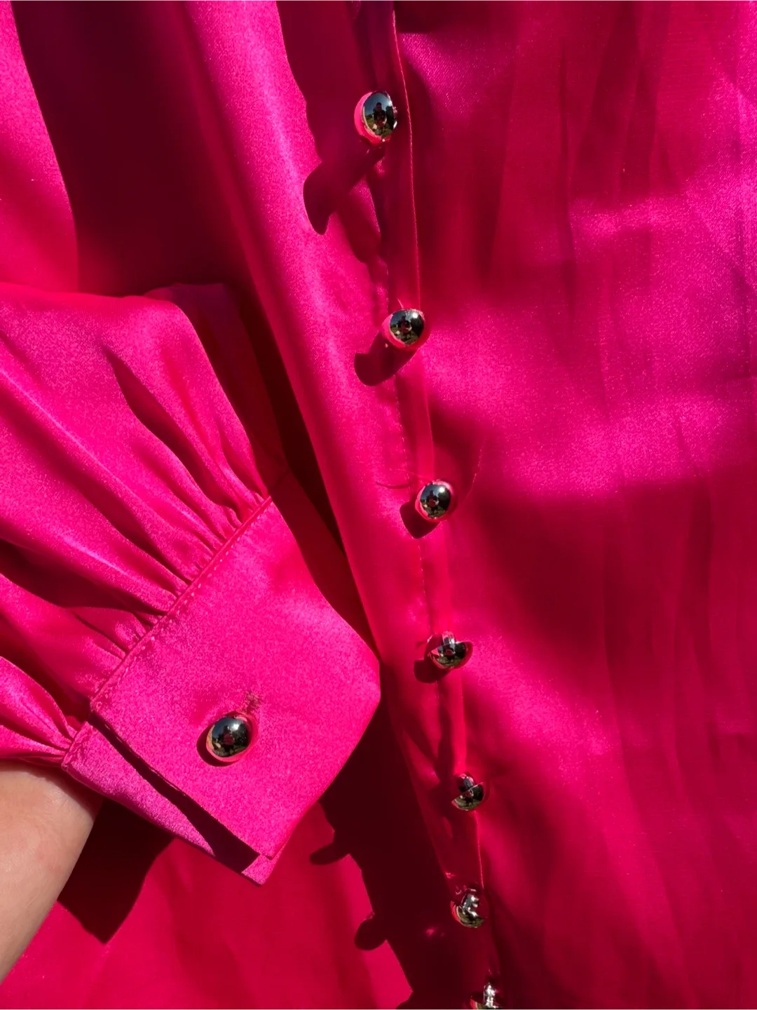 Pink Satin Blouse with Tie Neck image indicator(4)