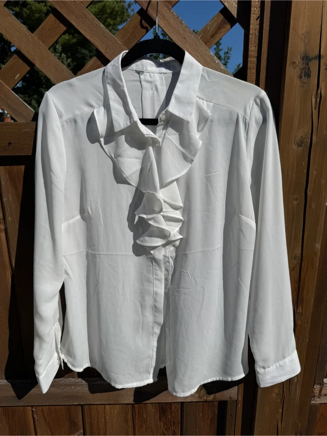 White Ruffled Blouse thumbnail
