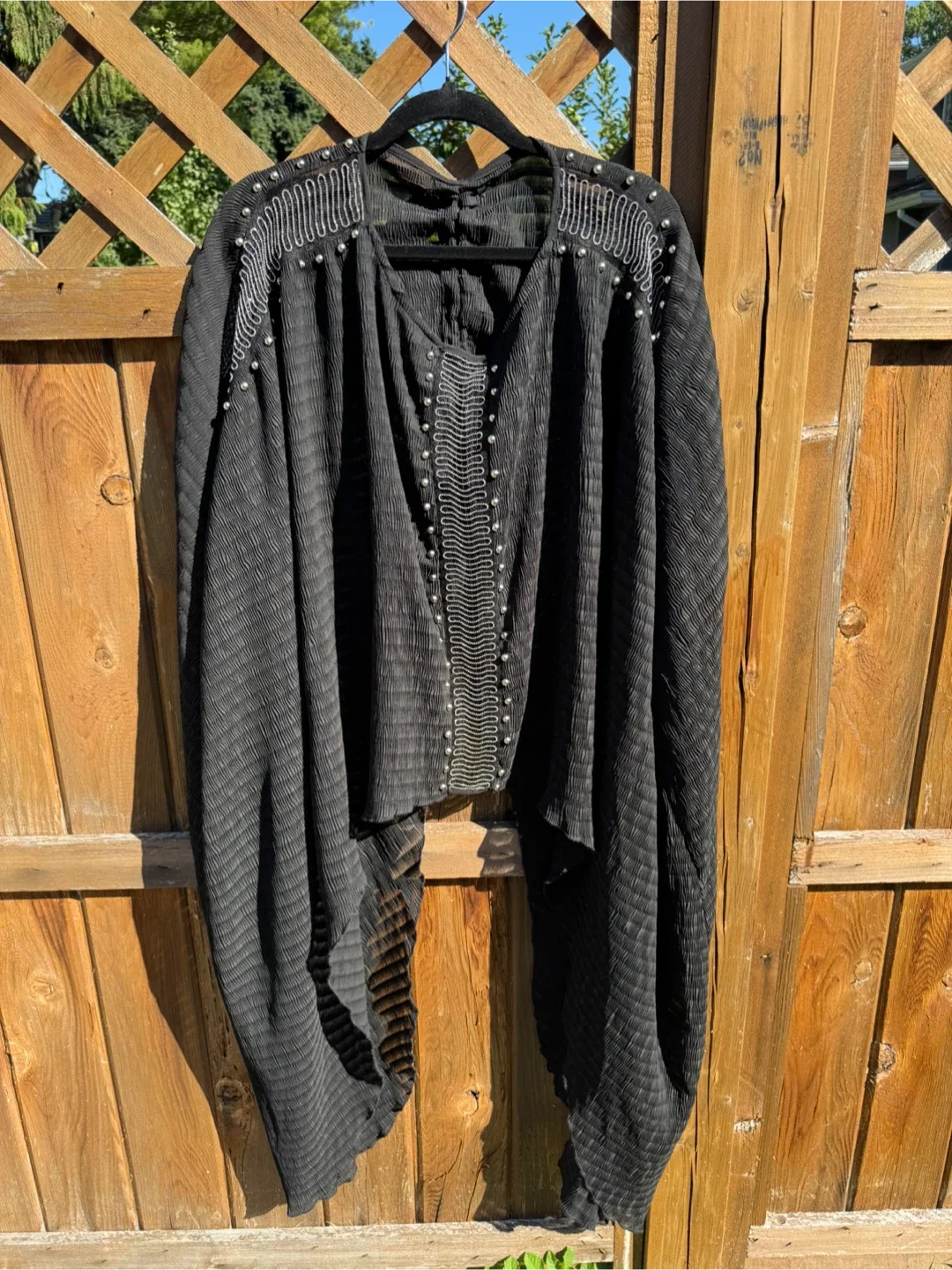 Black Embellished Flowy Top thumbnail