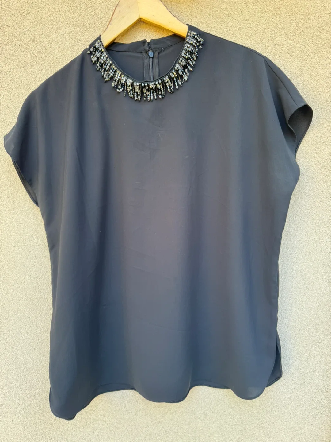 Black Beaded Neckline Blouse thumbnail