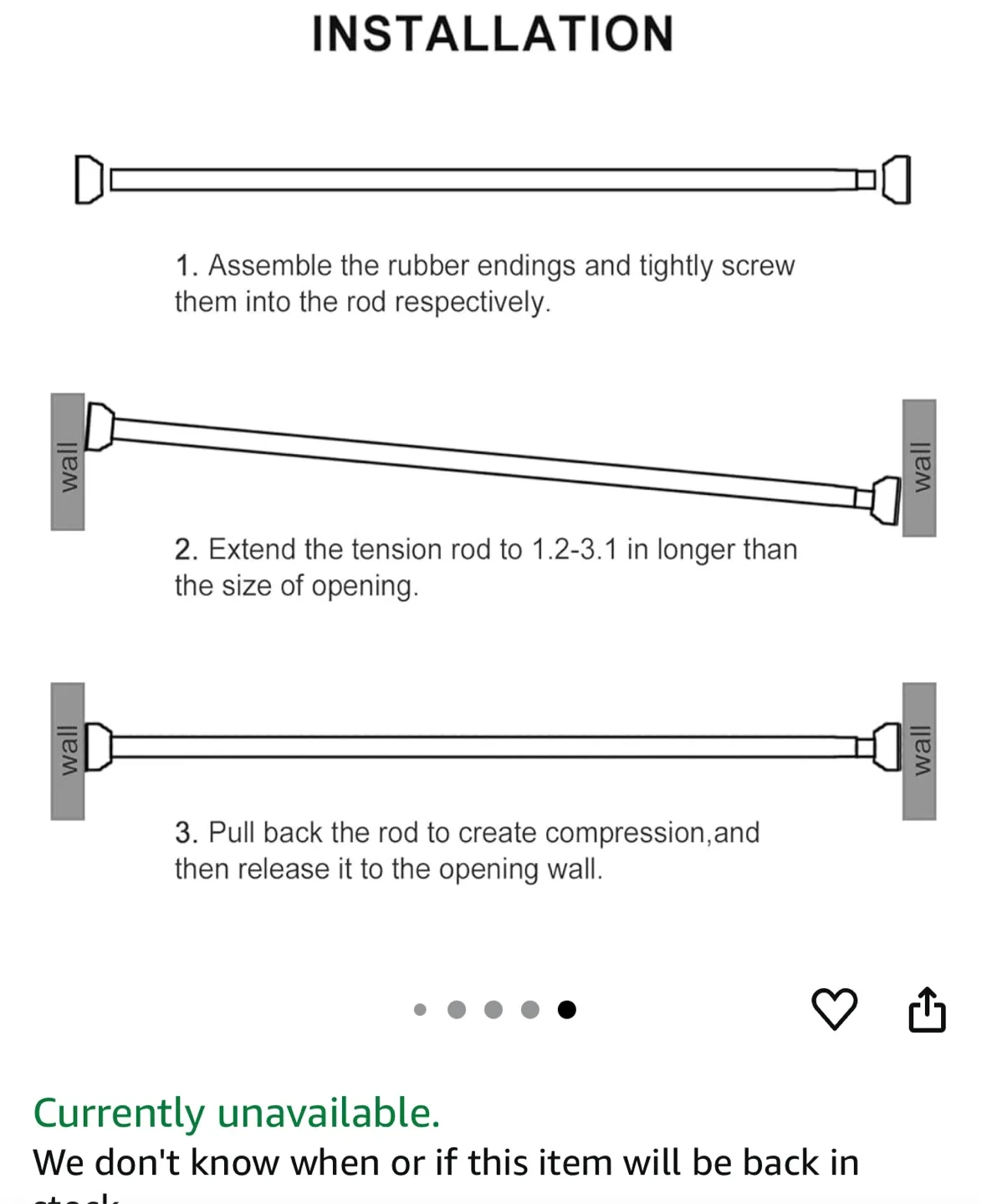 Adjustable Curtain Rod - 40-73 Inches image indicator(6)