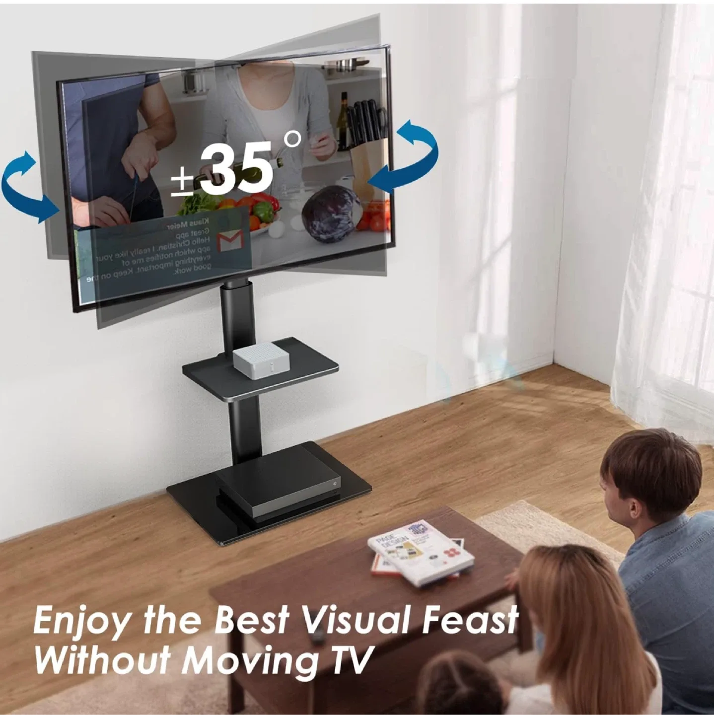 Furinno Black 50" TV Stand thumbnail