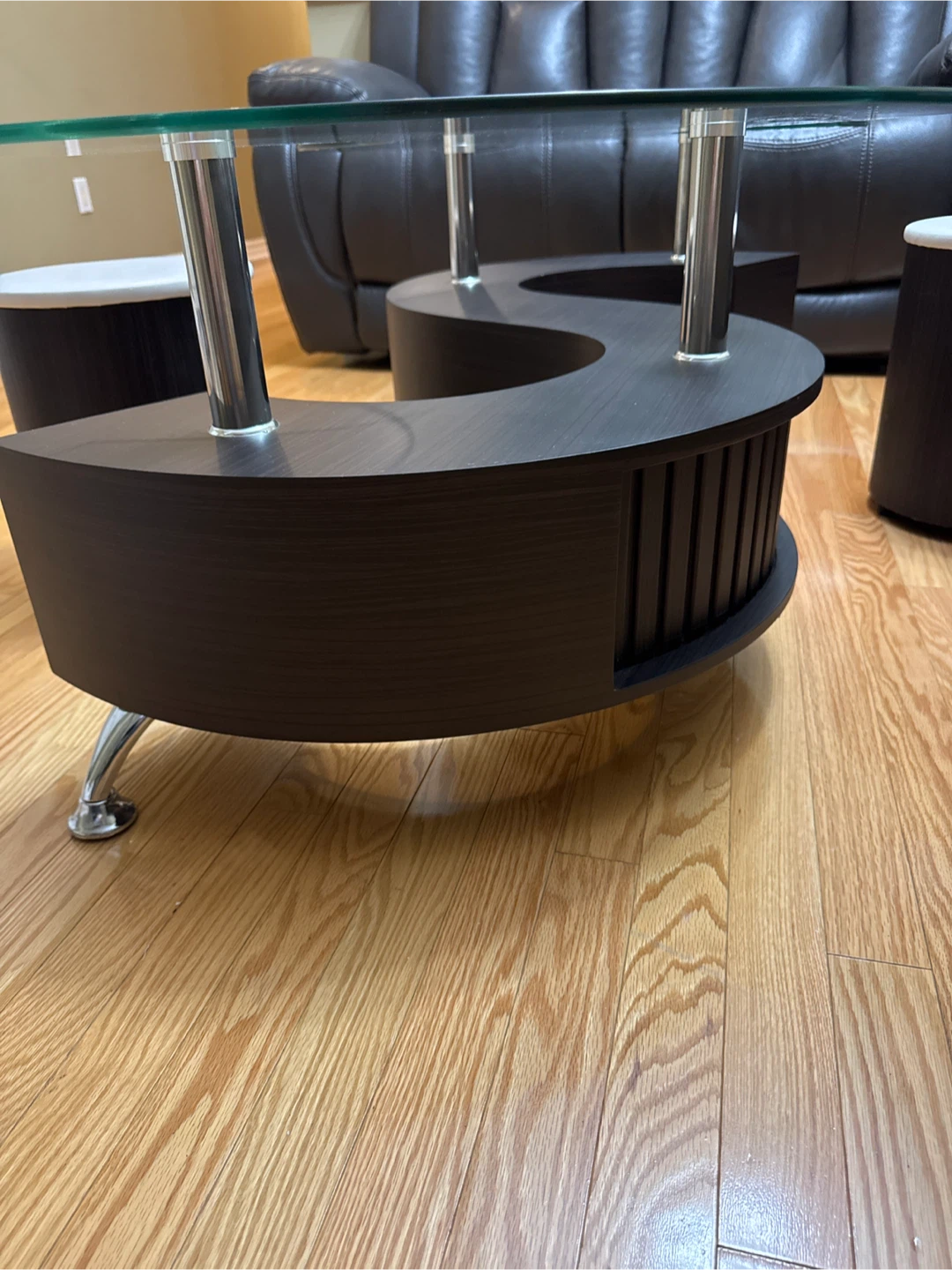 Glass Top S-Shaped Coffee Table - photo 2