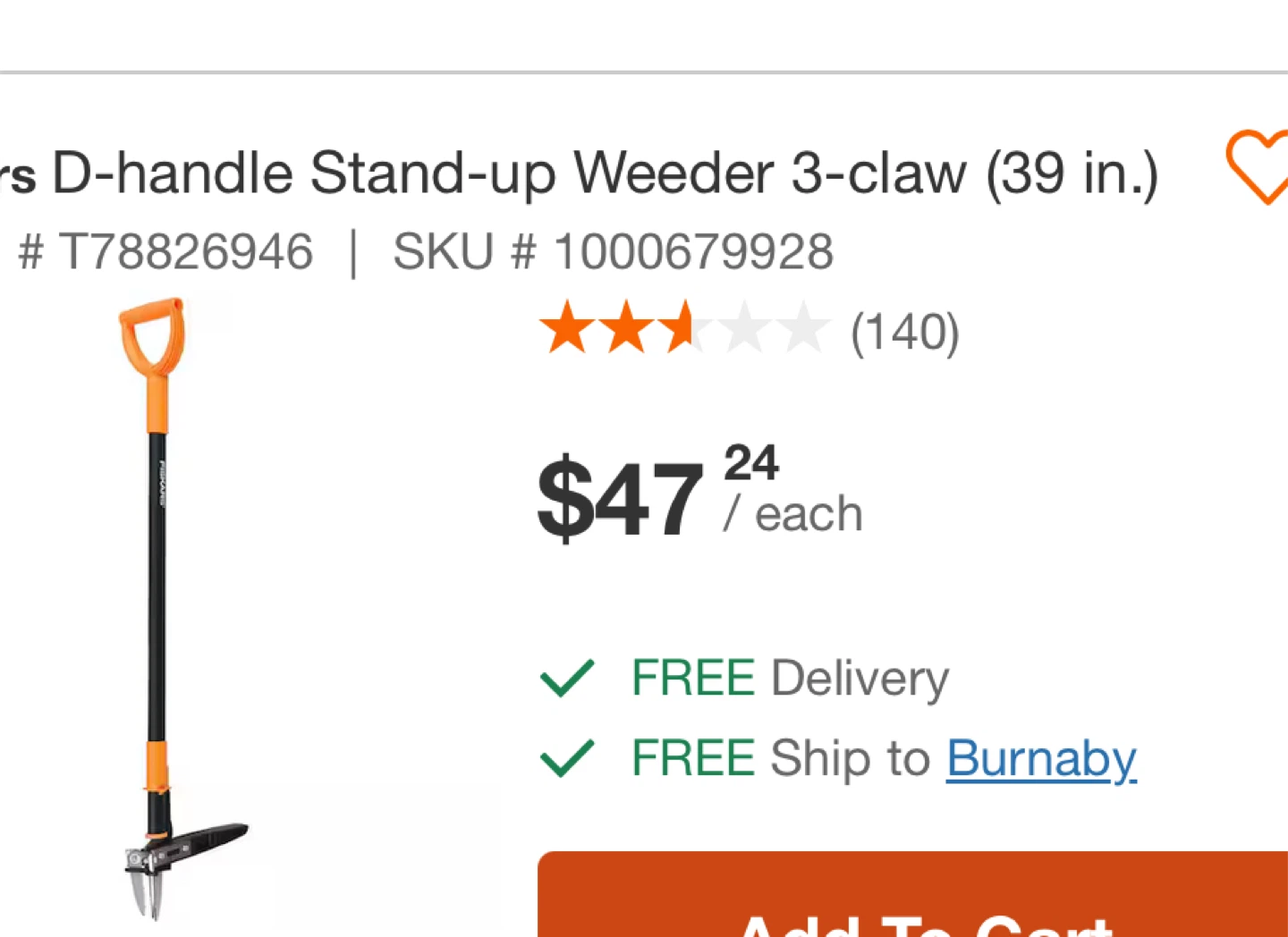 Fiskars D-handle Stand-up Weeder 3-claw - photo 4