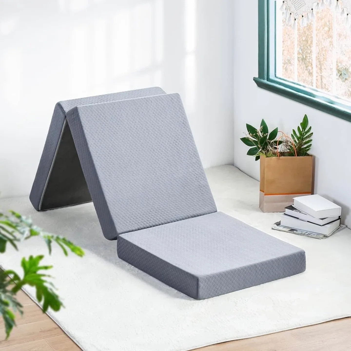 Tri Folding Portable Sponge Bed Topper for Guests thumbnail