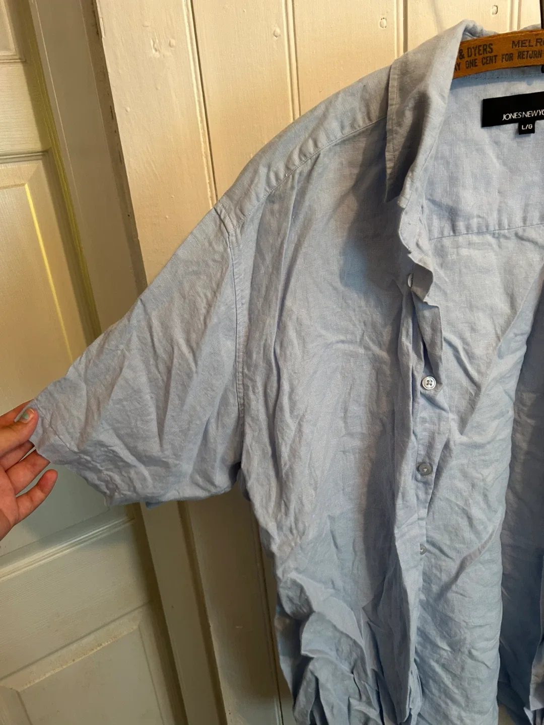 Jones New York blue  Linen Shirt - Large image indicator(2)