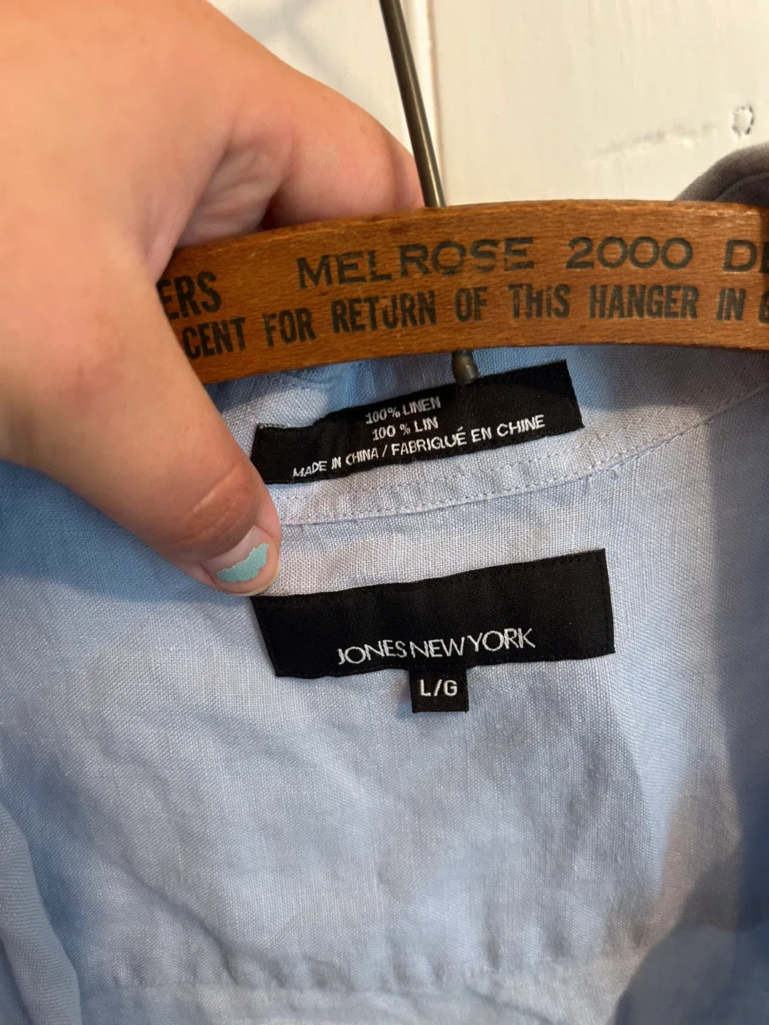 Jones New York blue  Linen Shirt - Large image indicator(3)