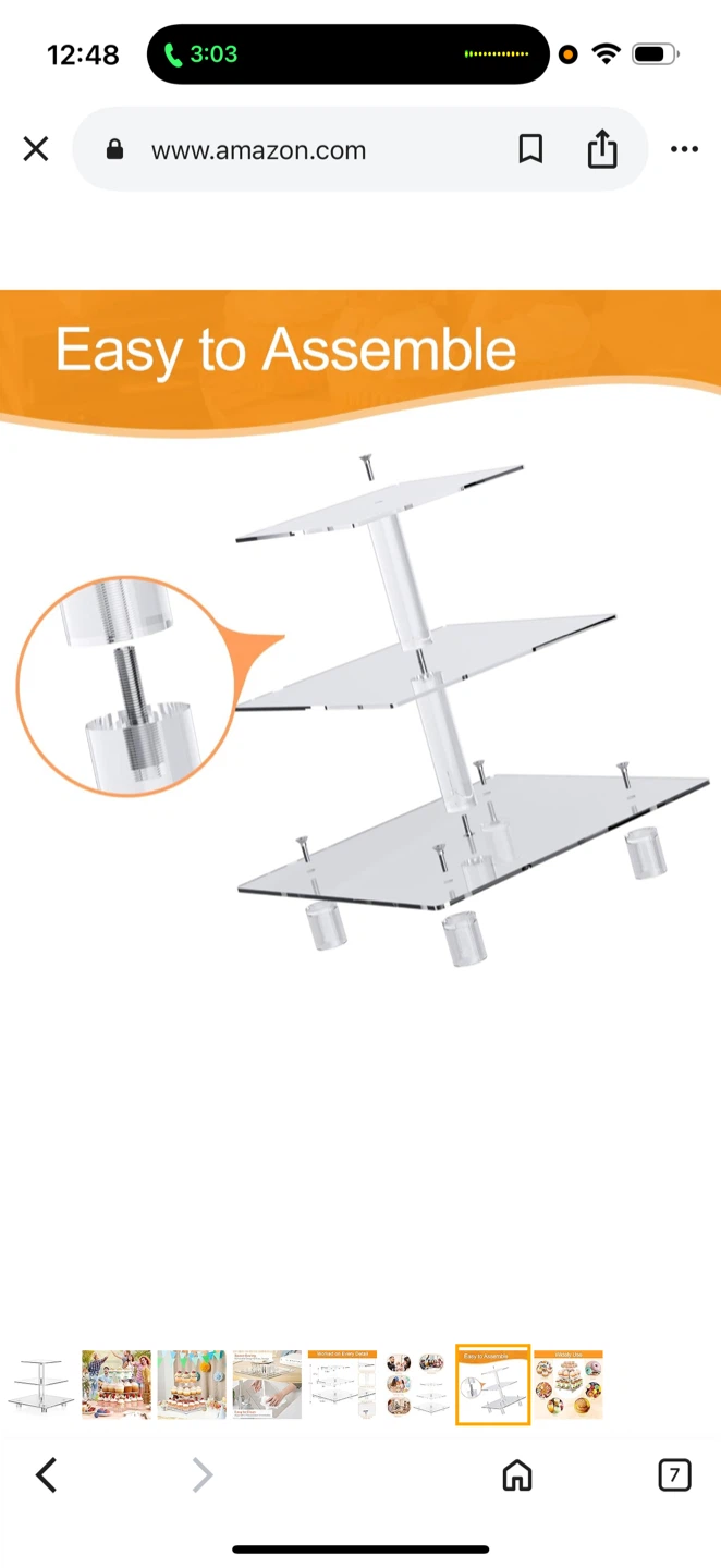 3 Tier Acrylic Cupcake Stand Dessert Display BRAND NEW - photo 2