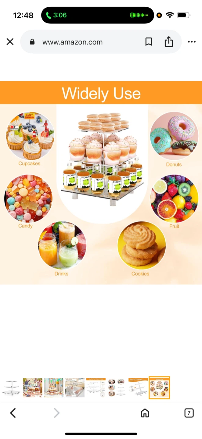 3 Tier Acrylic Cupcake Stand Dessert Display BRAND NEW