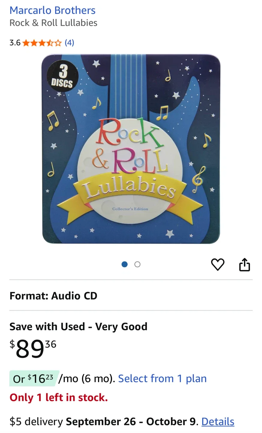 NEW Rock & Roll Lullabies Collector's Edition 3-CD Set