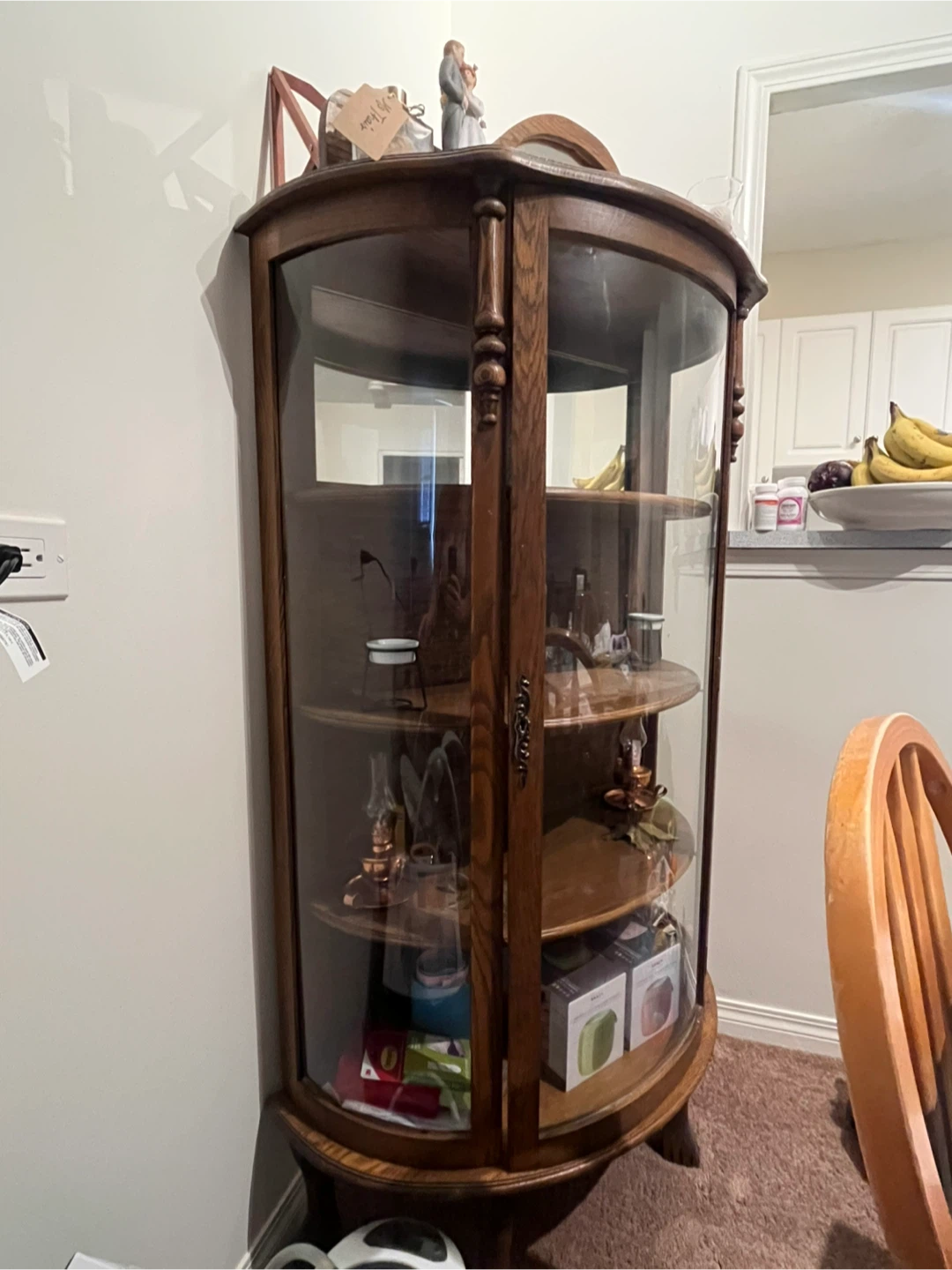 Vintage Curved Glass Display Cabinet - photo 2