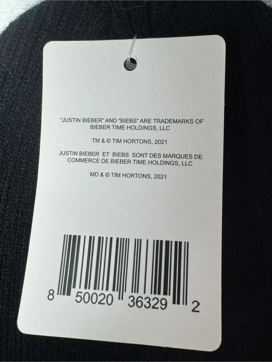 NEW Tim Hortons x Justin Bieber "Tim Biebs" Toque - New! image indicator(5)