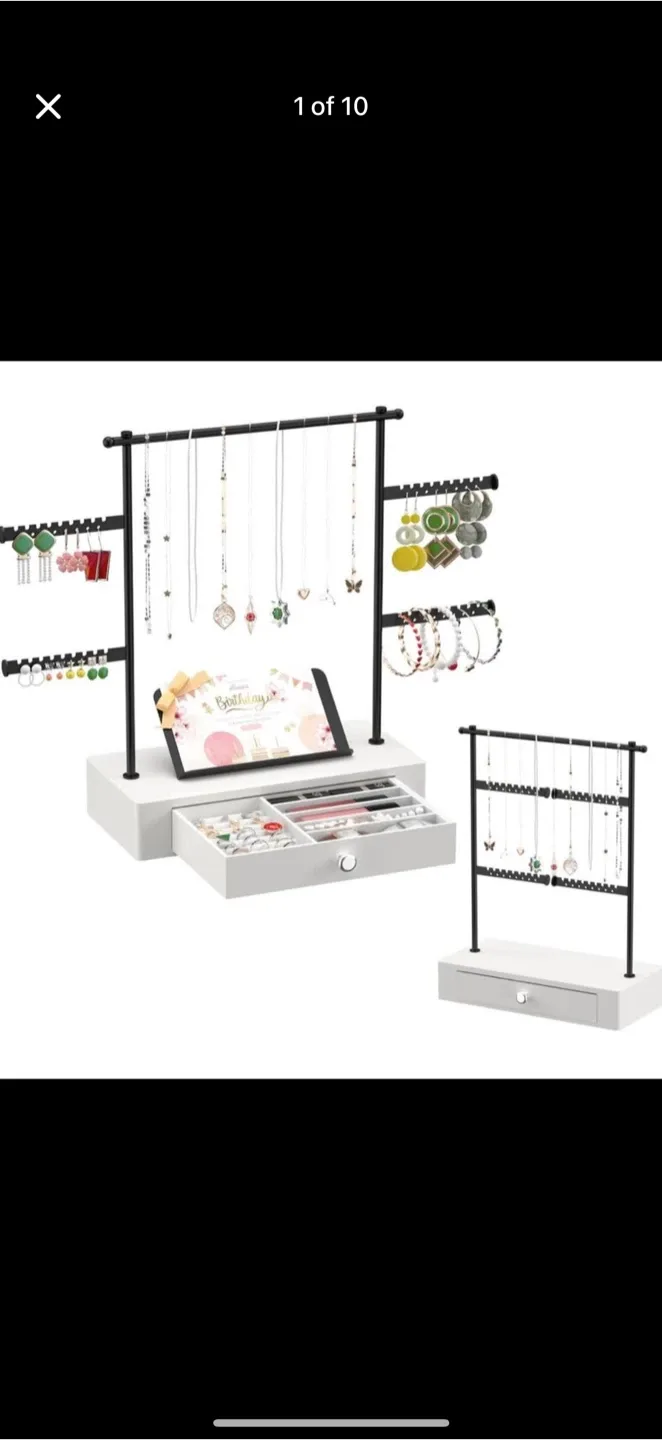 Jewelry Organizer with Drawer and Hanging Rack BRAND NEW thumbnail