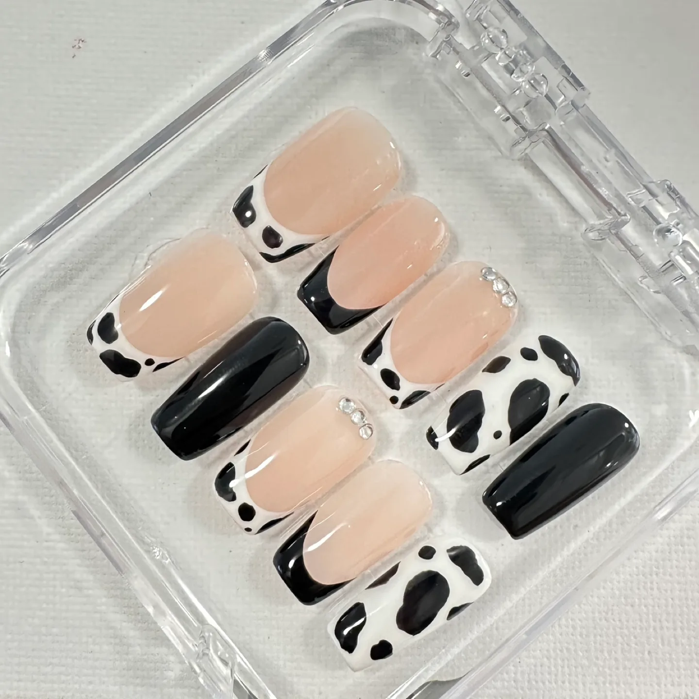 Press On Nails - Cow Print & Black thumbnail