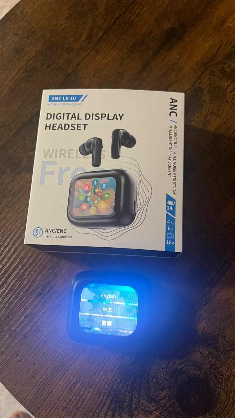ANC LX-10 Digital Display Headset - Wireless Earbuds thumbnail