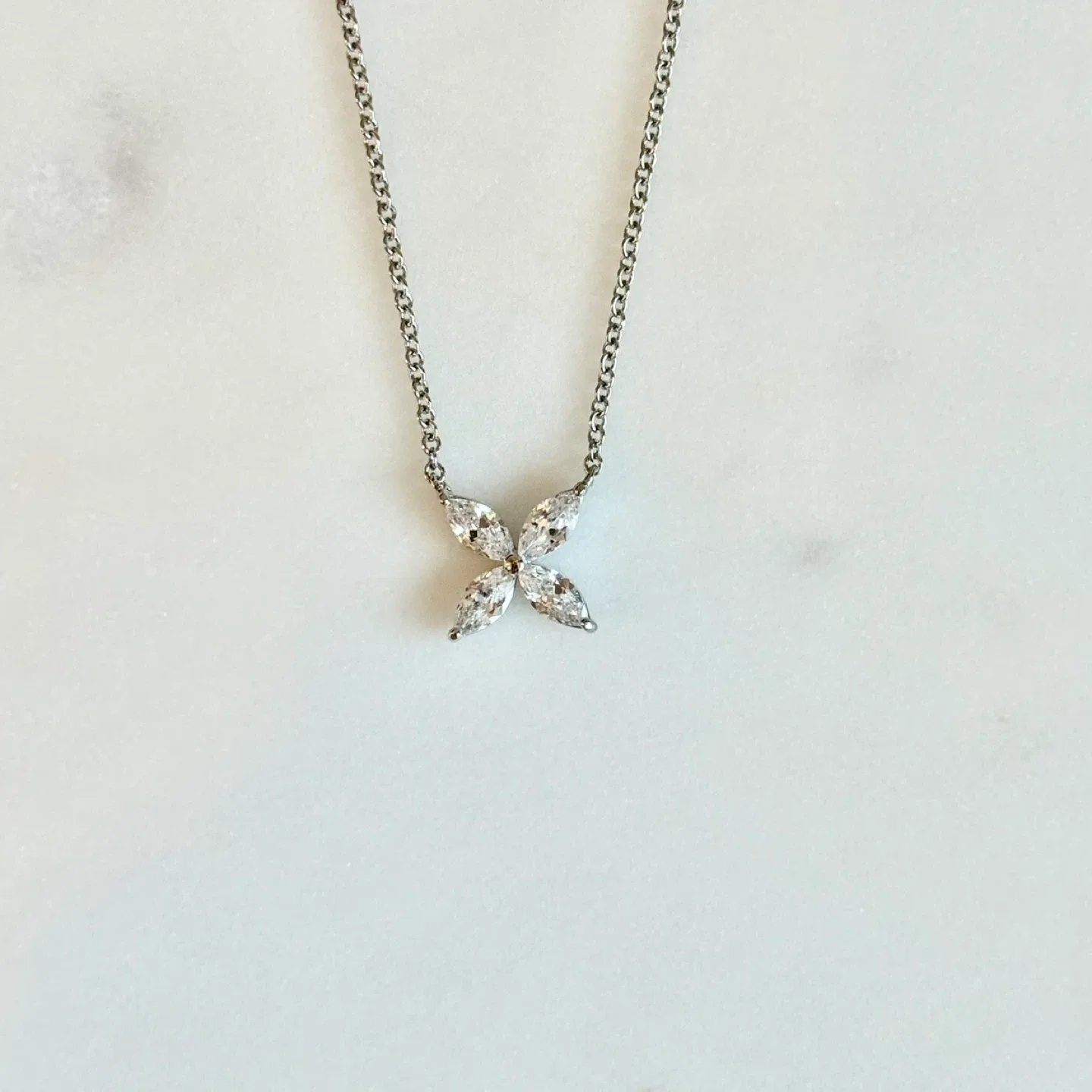 Victoria Diamond Necklace in 14k gold plated thumbnail