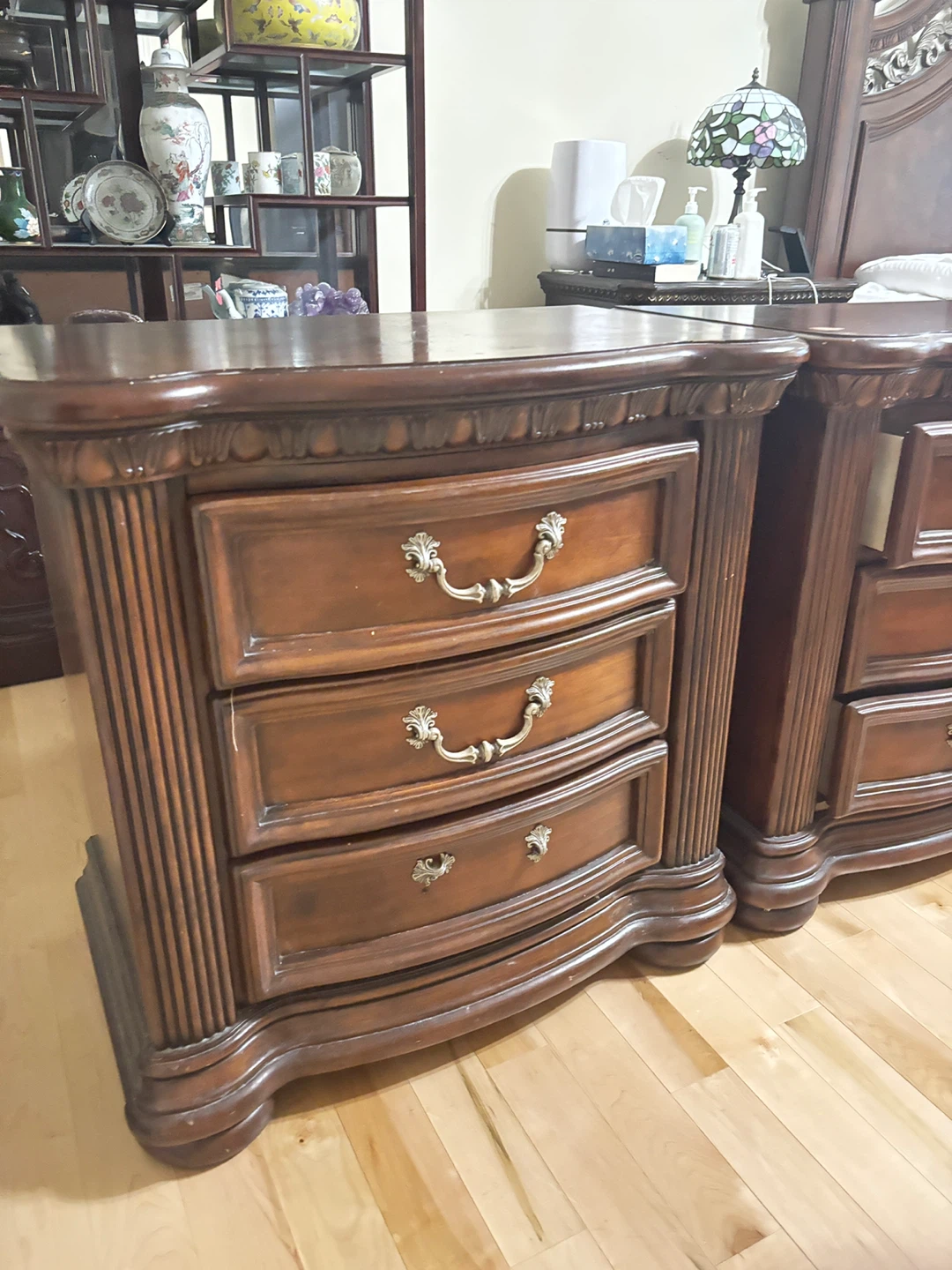 Wooden 3-Drawer Nightstands - Pair - photo 4