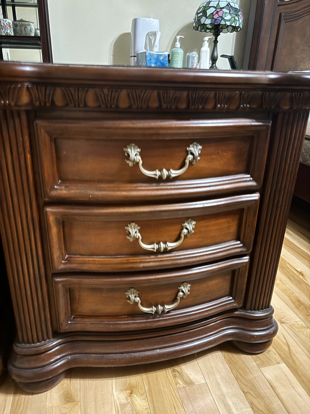 Wooden 3-Drawer Nightstands - Pair - photo 2