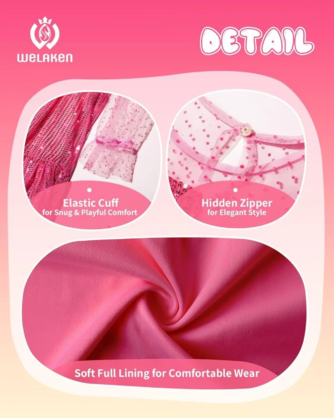 New Girls Sequin Tulle Dress Sparkly Mesh Overlay Party Gown image indicator(9)