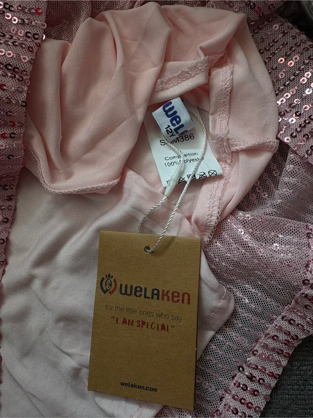 New Girls Sequin Tulle Dress Sparkly Mesh Overlay Party Gown image indicator(8)