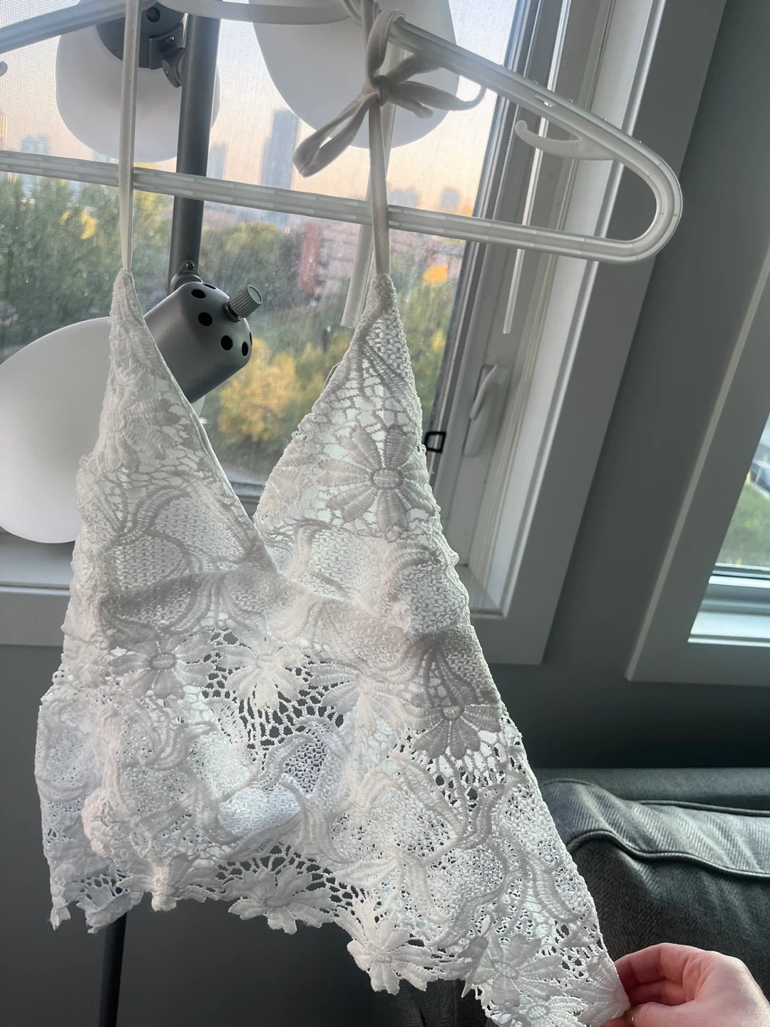 White Lace halter top size small
