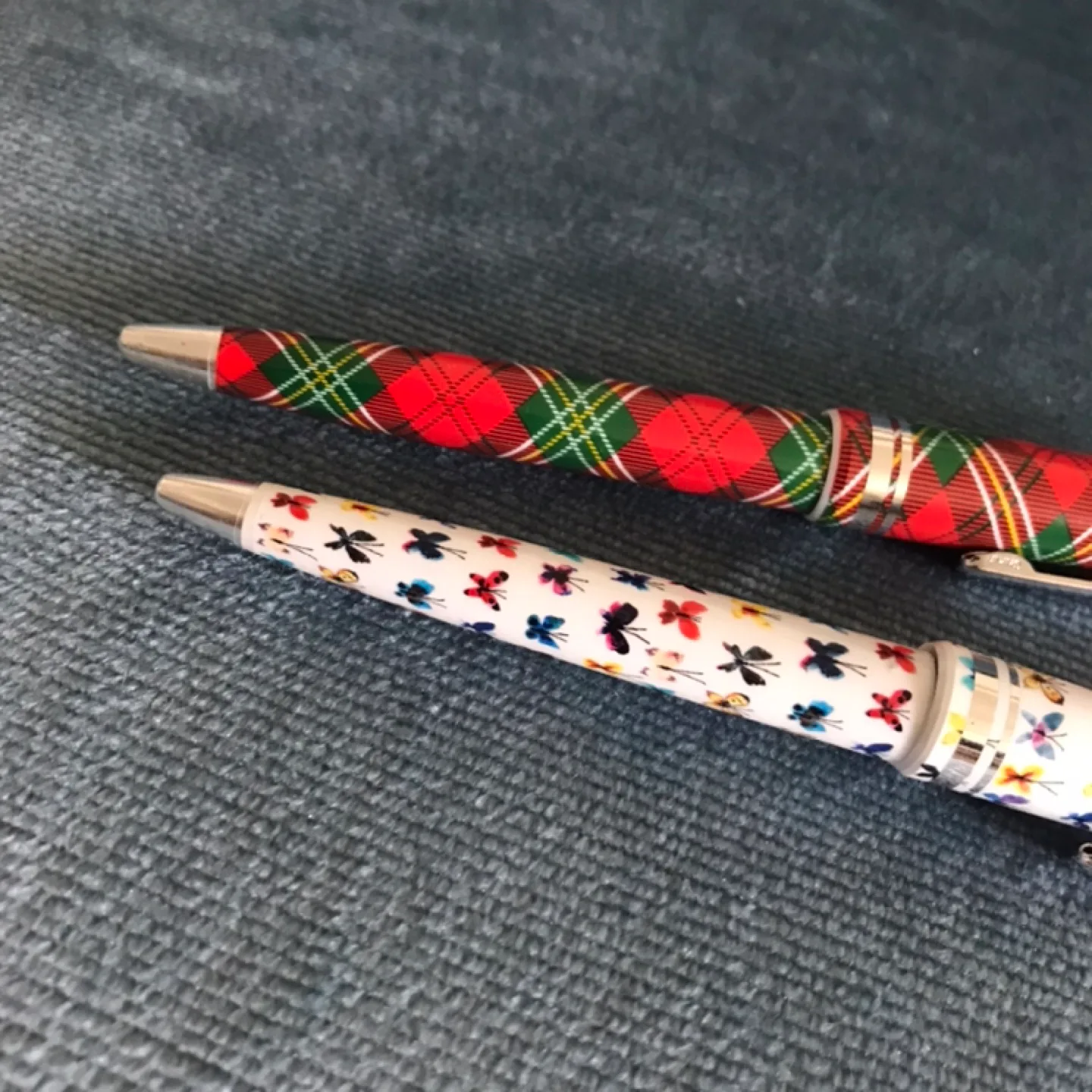 Pair of Pretty Ballpoint Pens - Butterflies & Tartan image indicator(3)