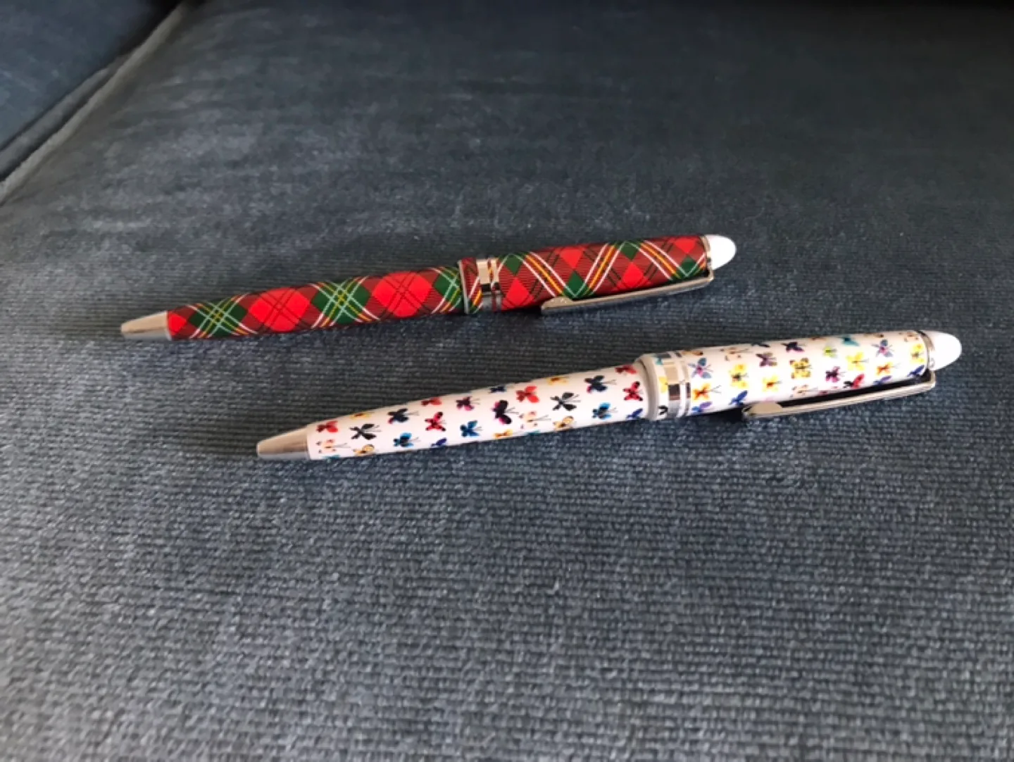 Pair of Pretty Ballpoint Pens - Butterflies & Tartan thumbnail