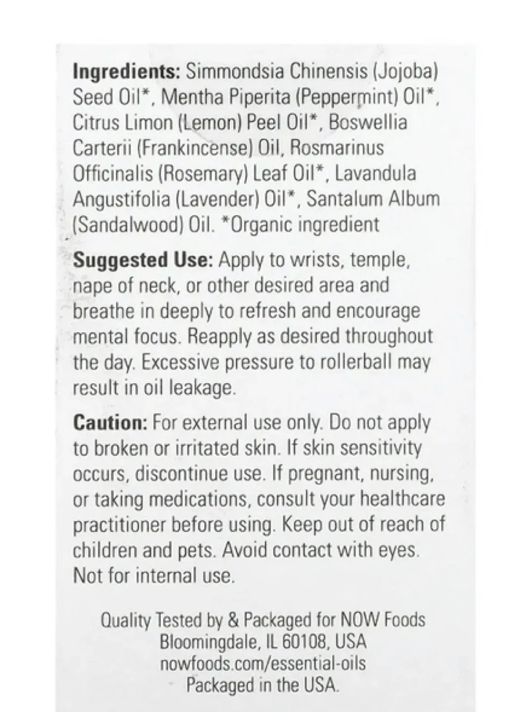 NOW brand ORGANIC Roll-on for Energy, Focus, Refresh image indicator(5)