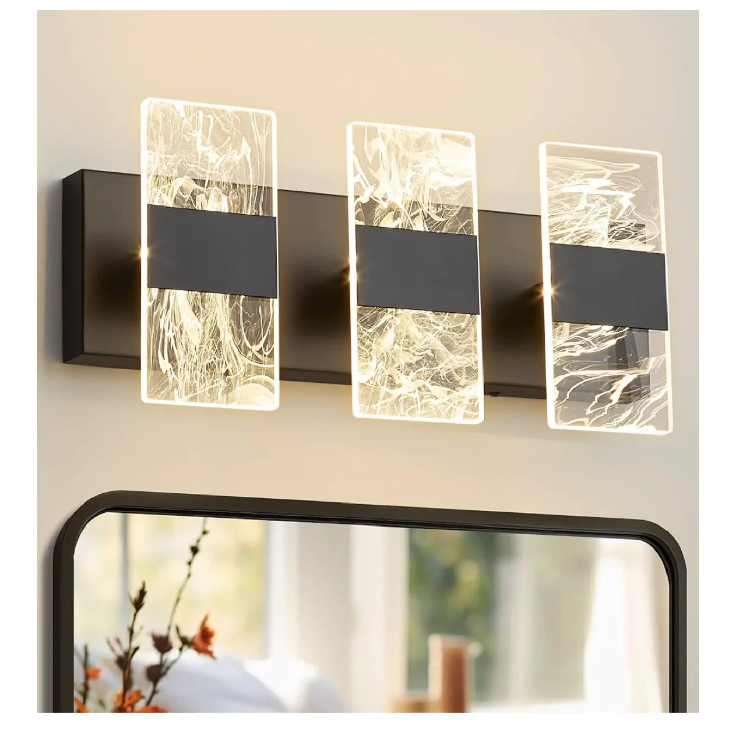 LED Vanity Light Fixture, 3 Lights, Black thumbnail