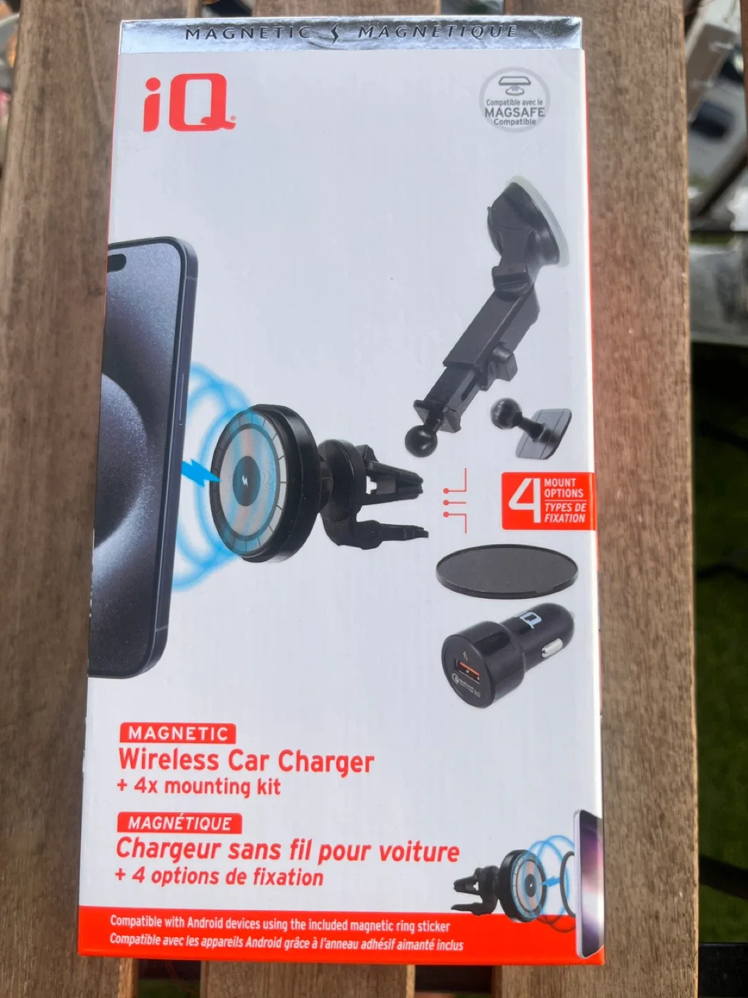 New iQ Magnetic Wireless Car Charger + 4x Mount Kit thumbnail