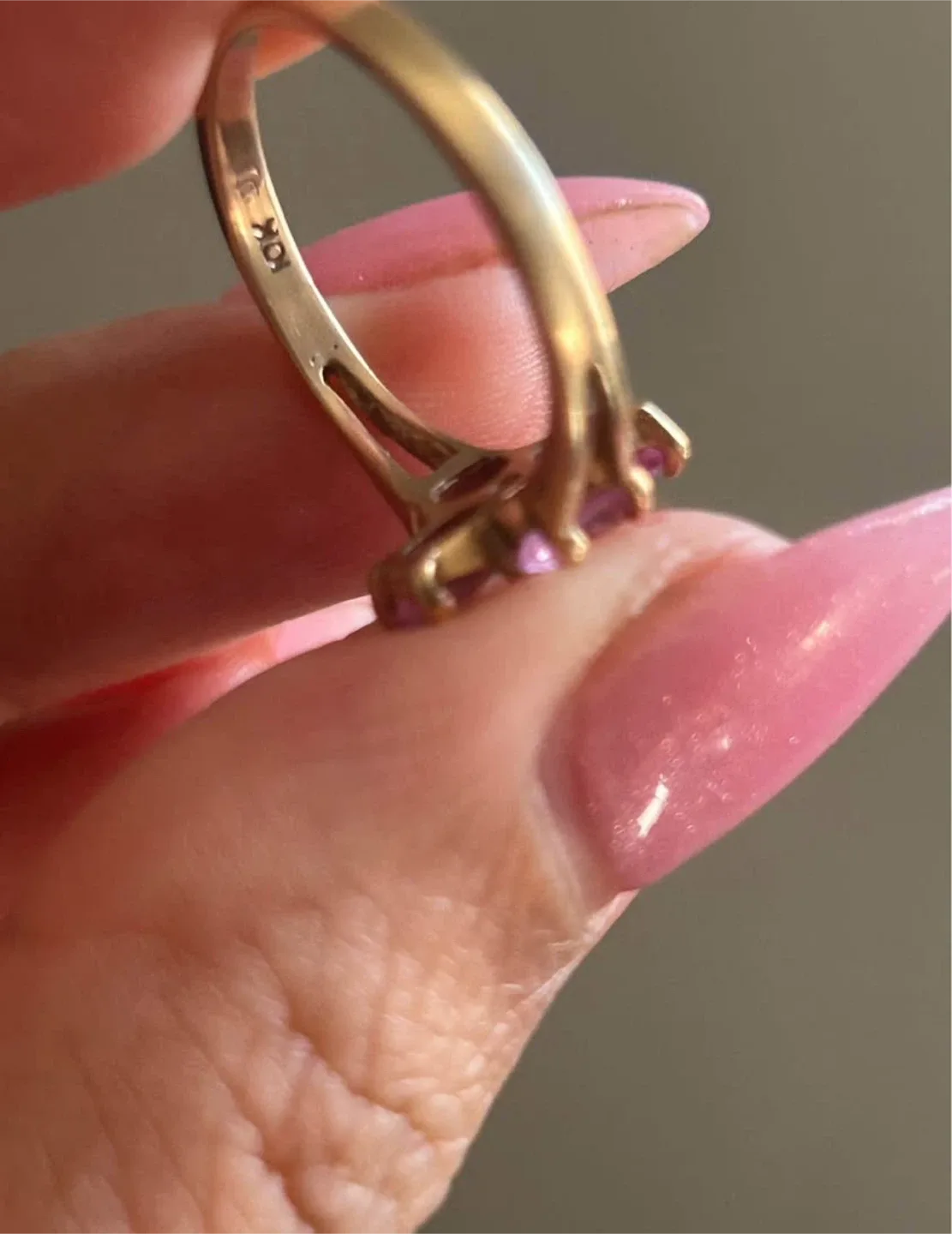 10K Gold Ring with Topaz Stones image indicator(4)