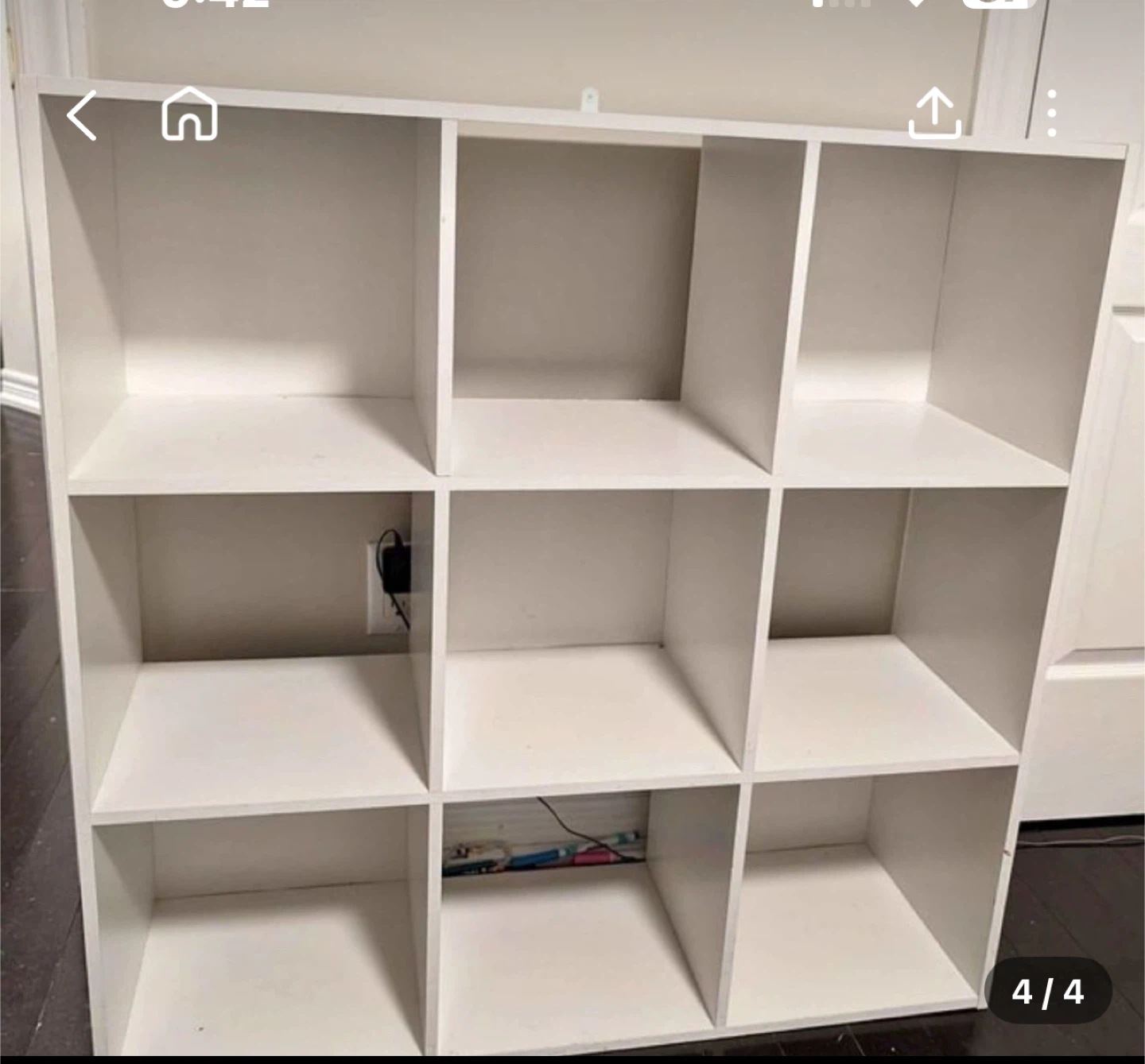 White 9-Cube Storage Shelf - photo 3