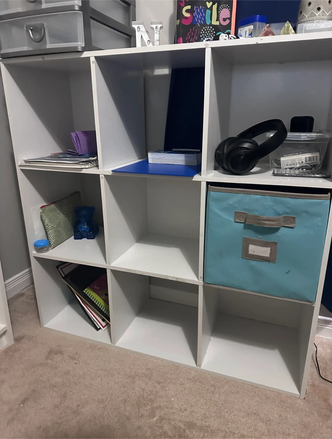 White 9-Cube Storage Shelf - photo 4